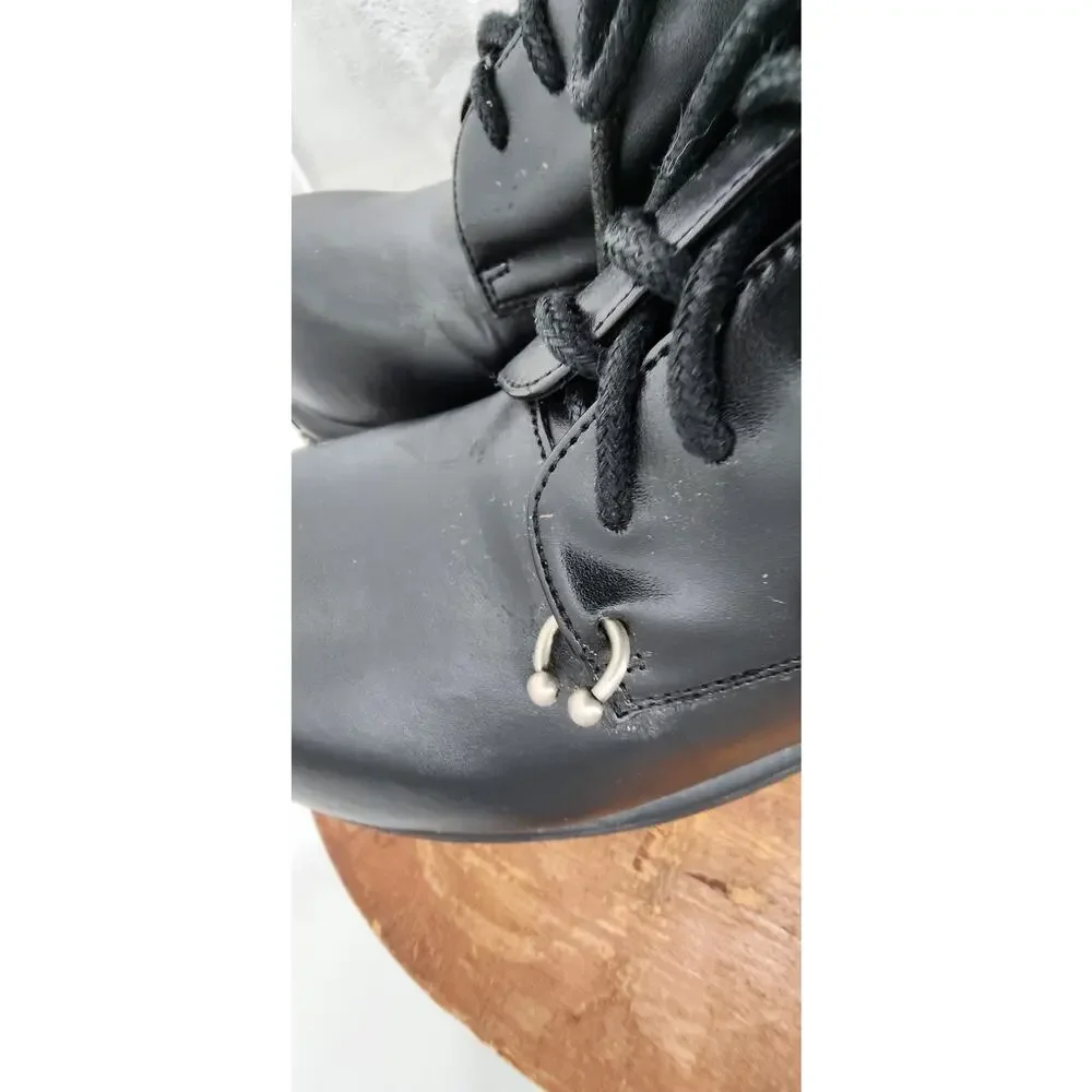 Vintage Y2K City Snappers Chunky Black Platform Shoes Size 7 Grunge